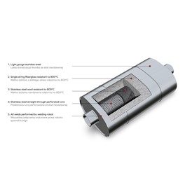 Tłumik przelotowy RM Motors 304SS 63 / 300mm