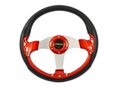 Kierownica PCV płaska black/red